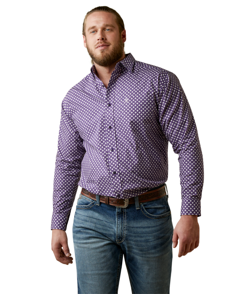 Ariat Men's MNS Misael Classic Fit Shirt, Purple