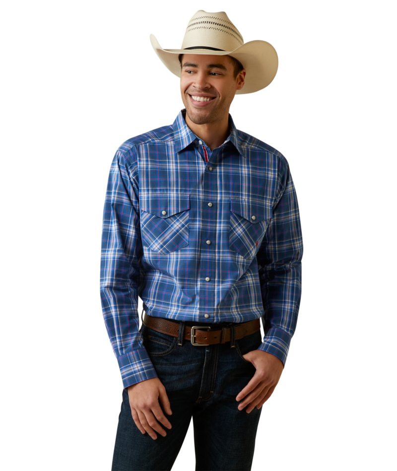 Ariat Men's MNS Pro Series Jaxton Snap Classic Fit Shirt, Blue