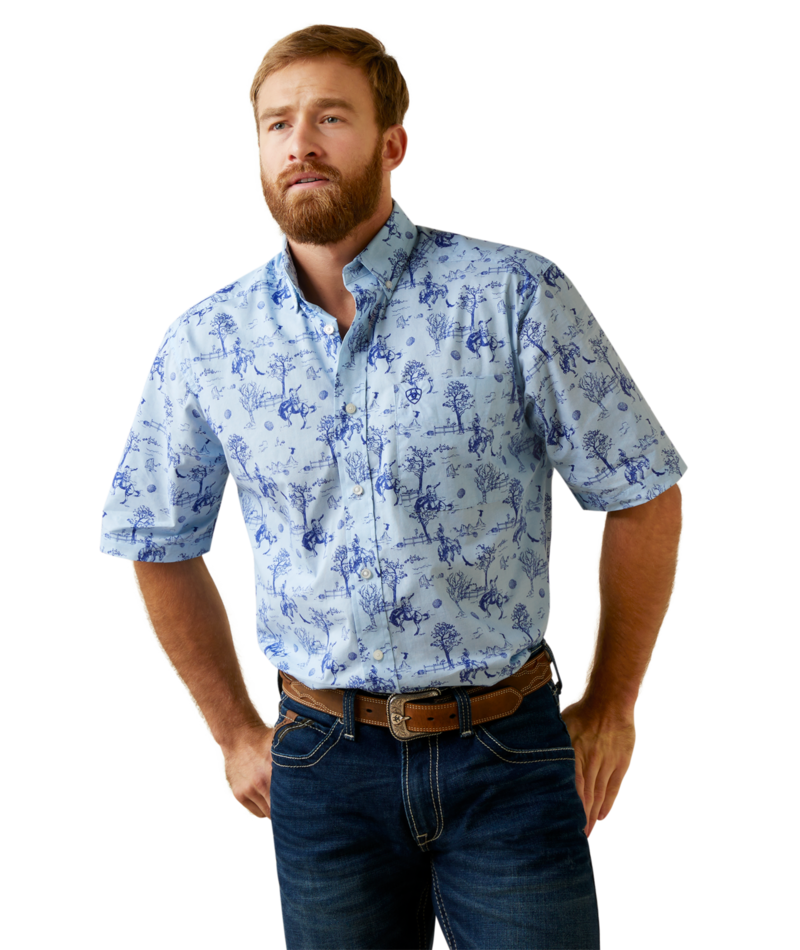 Ariat Men's MNS Jonas Classic Fit Shirt, Light Blue