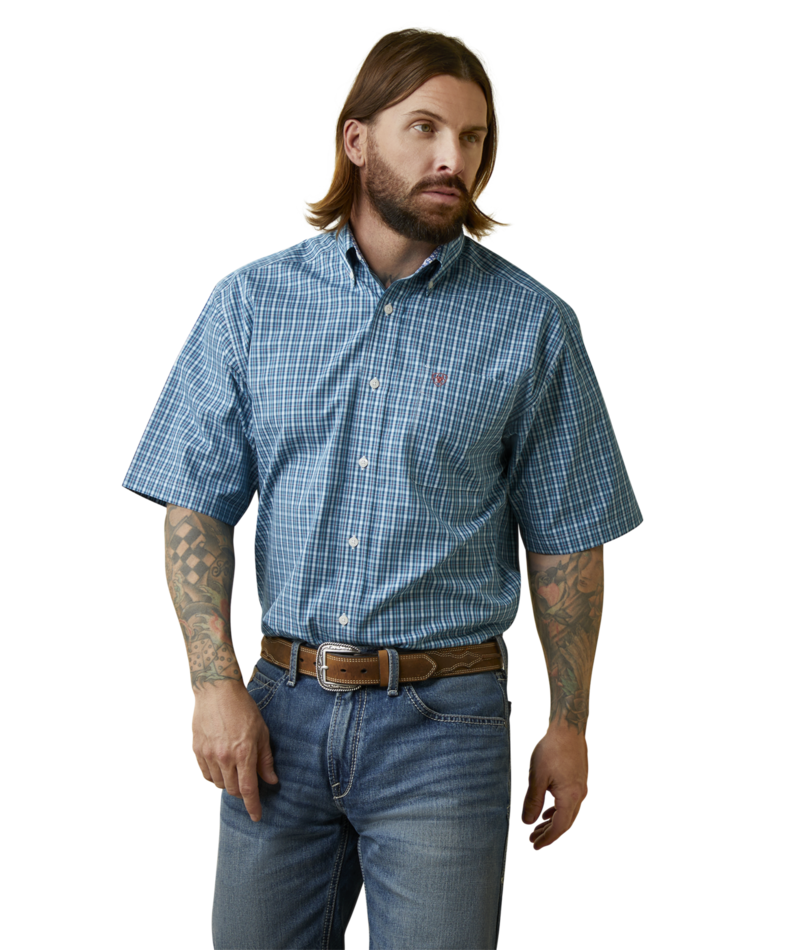 Ariat Men's MNS Wrinkle Free Winslow Classic Fit Shirt, Bright Cobalt