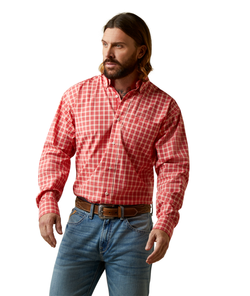 Ariat Men's MNS Pro Series Oberon Classic Fit Shirt, Poppy Red