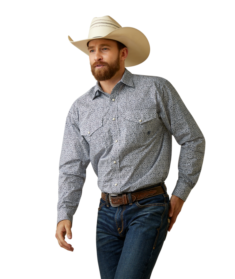 Ariat Men's MNS Oliver Classic Fit Shirt, Bay Blue