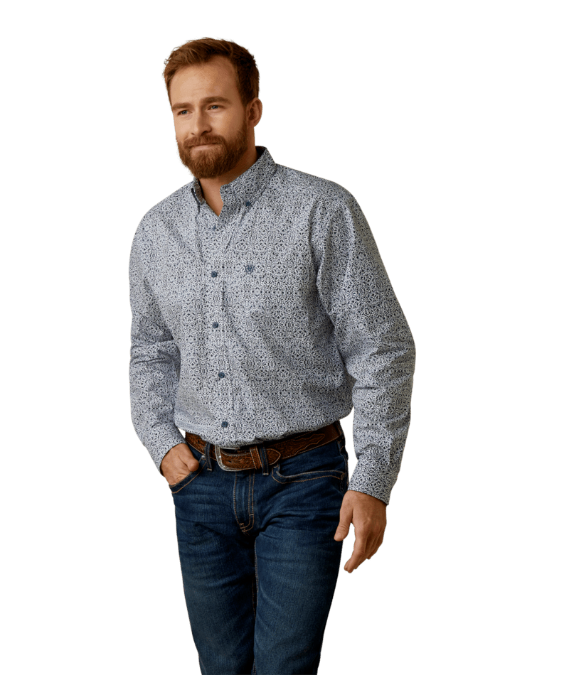 Ariat Men's MNS Oliver Classic Fit Shirt, Bay Blue
