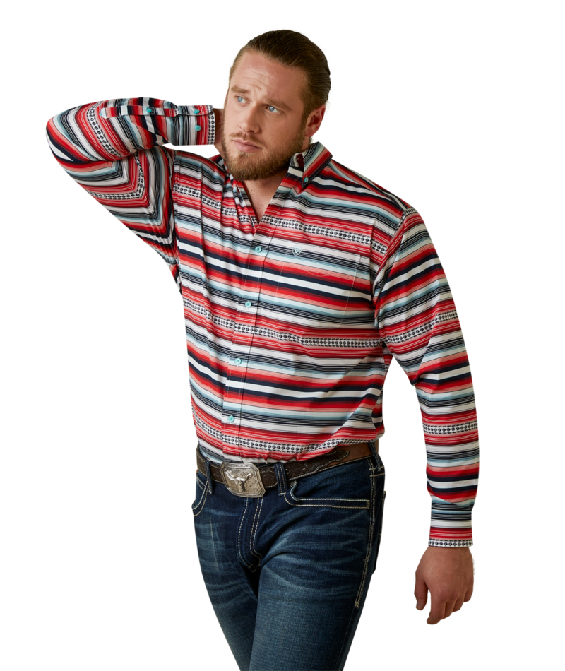Ariat Men's MNS Oren Classic Fit Shirt, Poppy Red