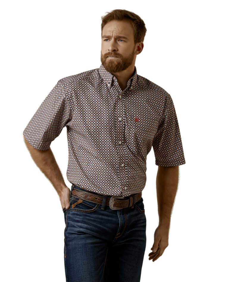 Ariat Men's MNS Osman Classic Fit Shirt, Apricot Blush