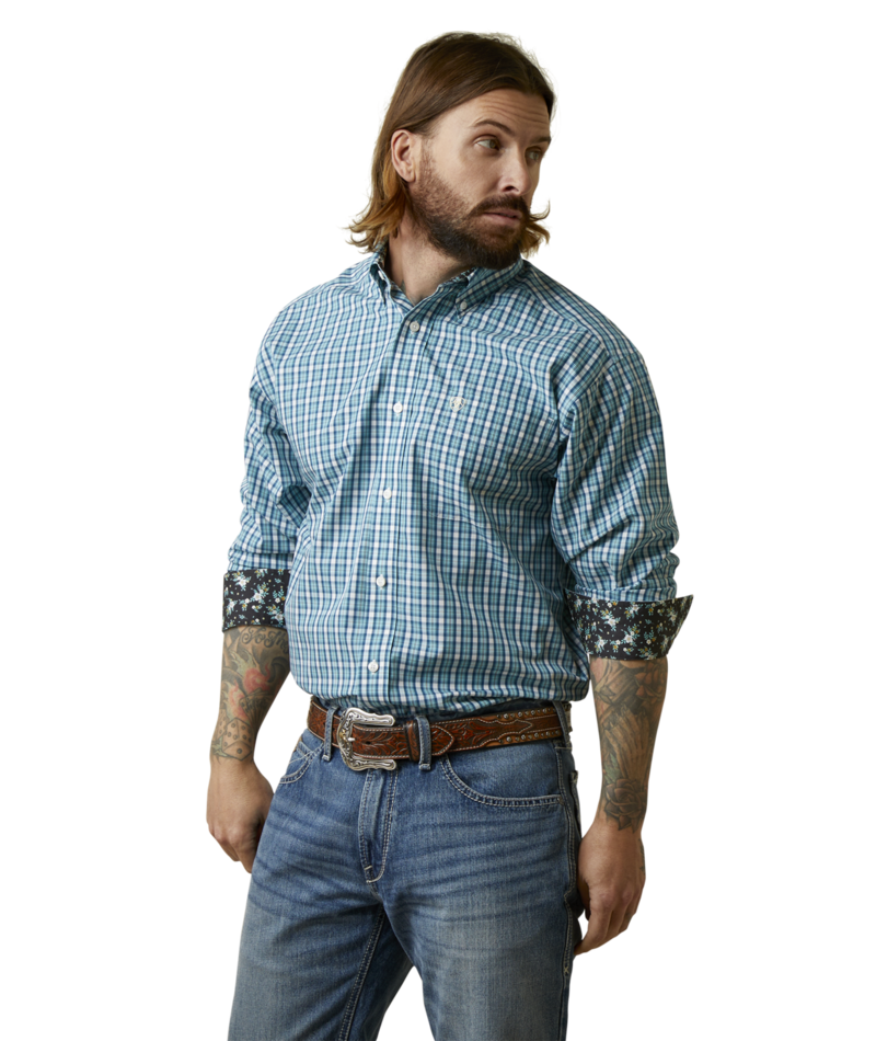Ariat Men's MNS Wrinkle Free Cayden Classic Fit Shirt, Navy