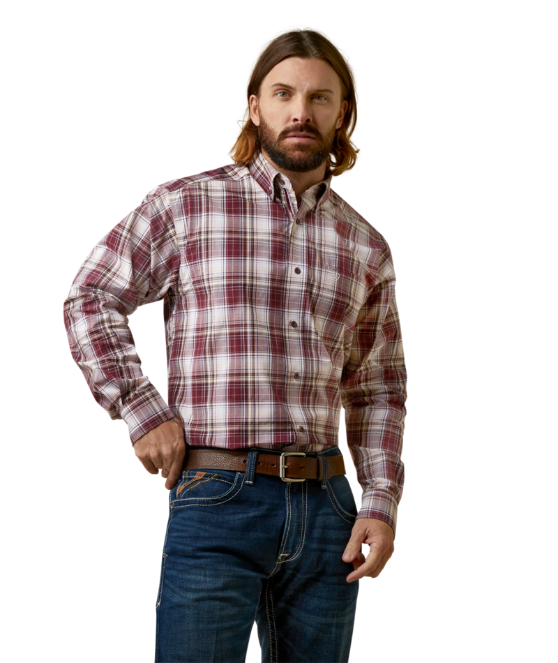 Ariat Men's MNS Pro Series Adrian Classic Fit Shirt, Maroon