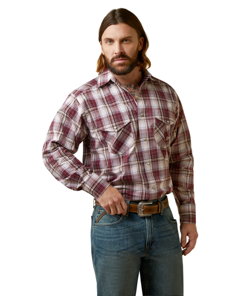 Ariat Men's MNS Pro Series Adrian Classic Fit Shirt, Maroon