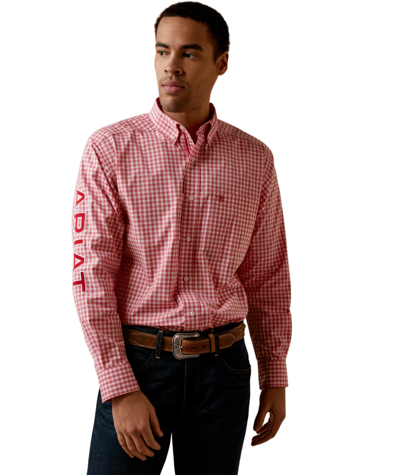Ariat Men's MNS Pro Series Team Dustin Classic Fit Shirt, Red