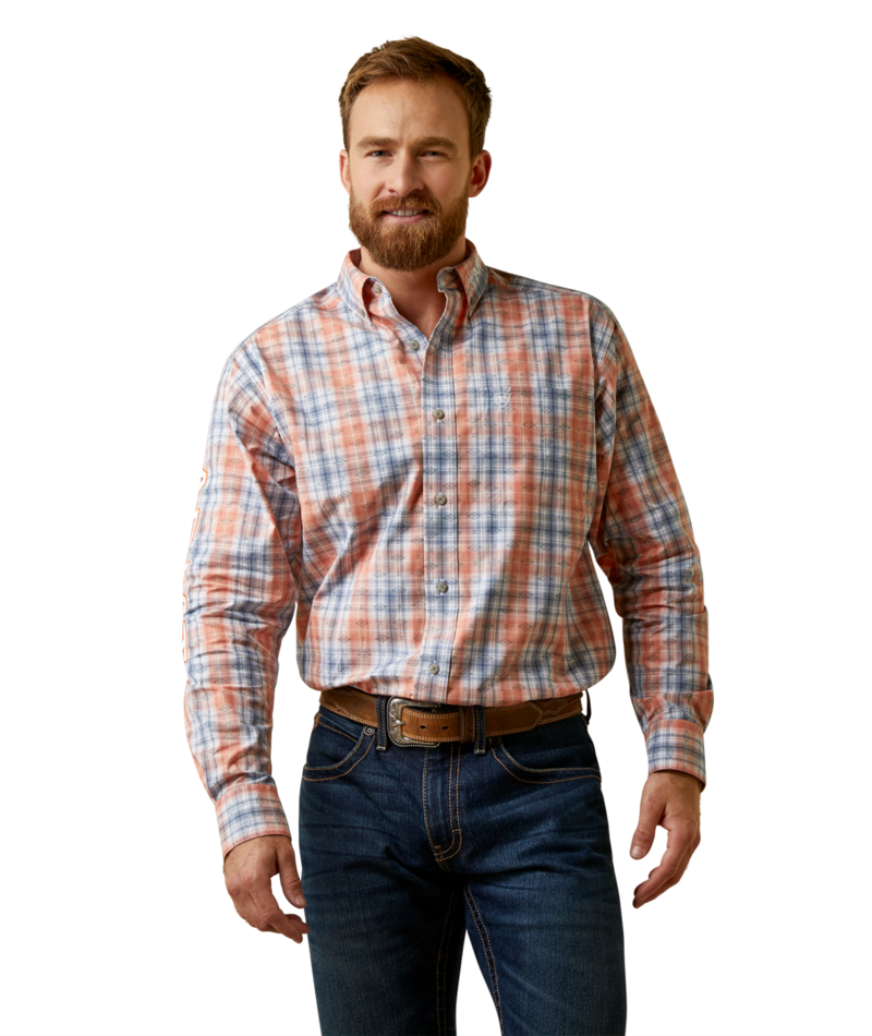 Ariat Men's MNS Team Damion Classic Fit Shirt, Peach