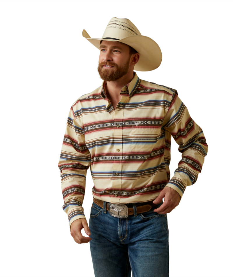 Ariat Men's MNS Team Darren Fitted Shirt, Sand