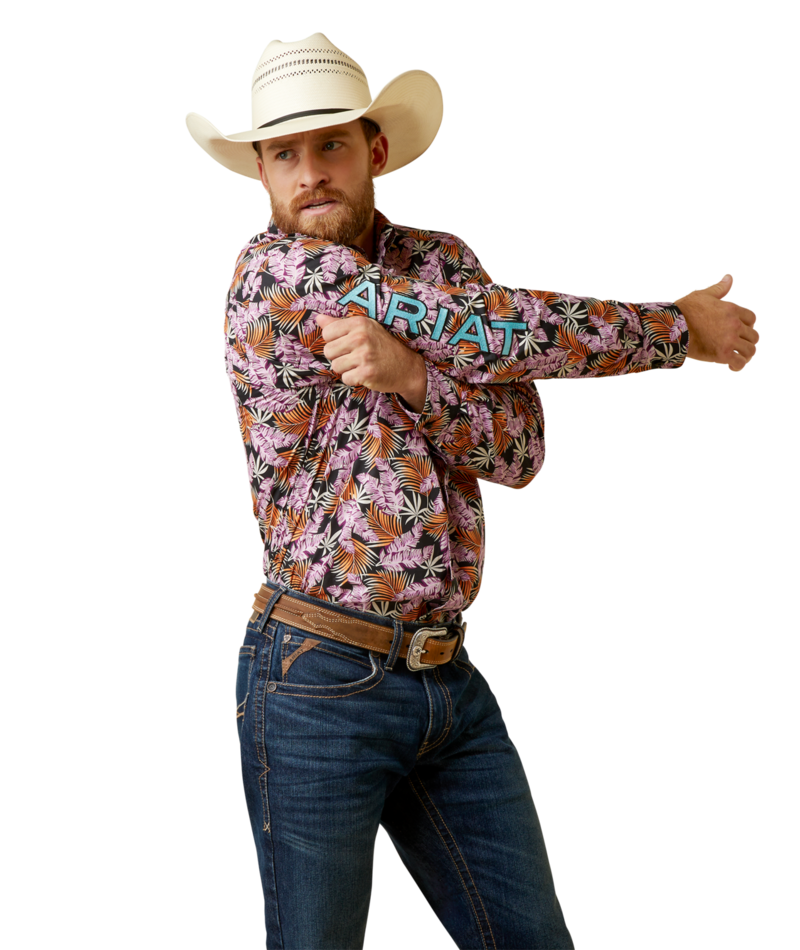 Ariat Men's MNS Team Patterson Classic Fit Shirt, Purple