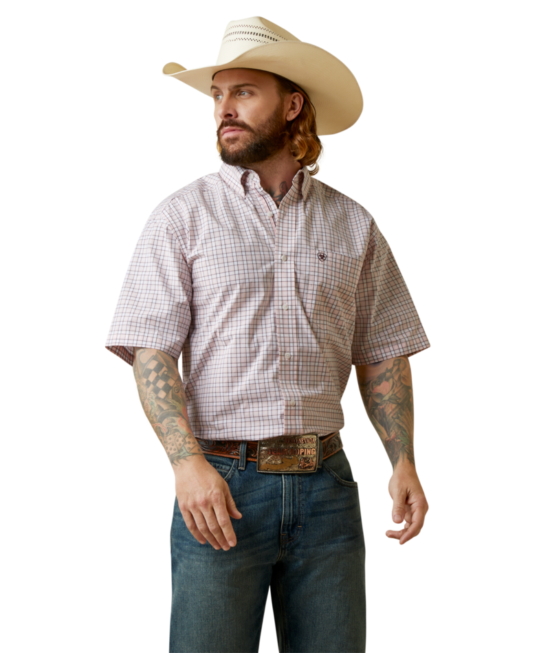Ariat Men's MNS Pro Series Anson Classic Fit Shirt, Maroon
