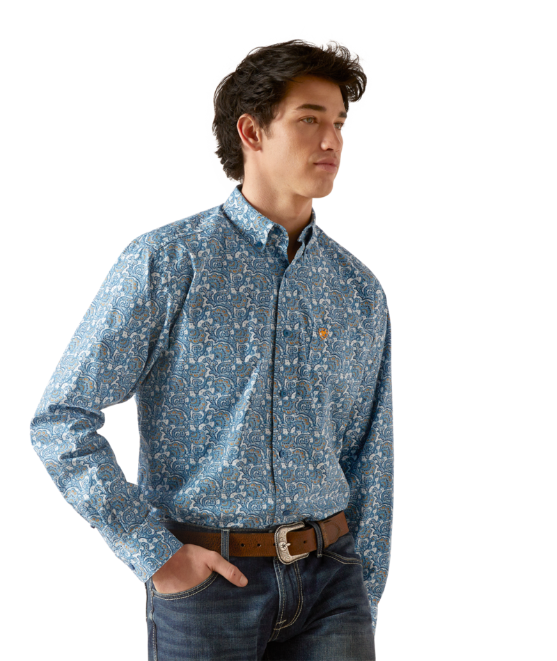 Ariat Men's MNS Gentry Classic Fit Shirt, Sky Blue