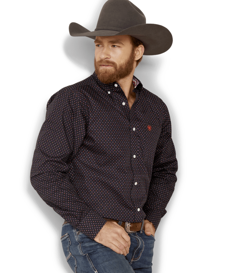 Ariat Men's MNS Wrinkle Free Vander Fitted Shirt, Moonless Night