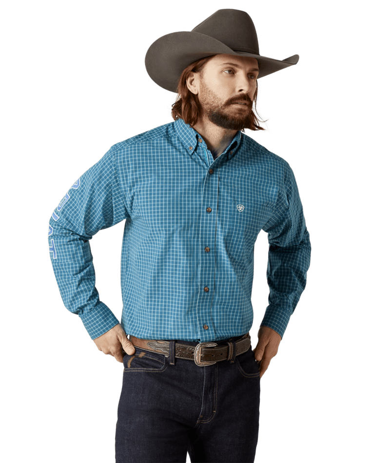 Ariat Men's MNS Pro Series Team Wayland Classic Fit Shirt, Blue