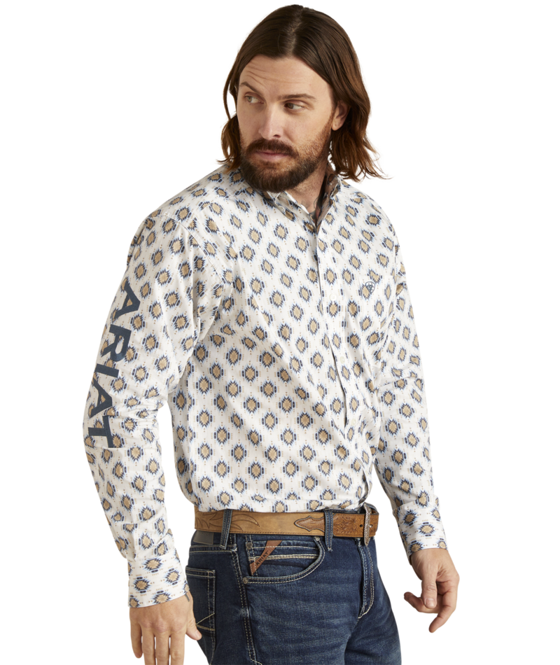 Ariat Men's MNS Team Warner Classic Fit Shirt, White