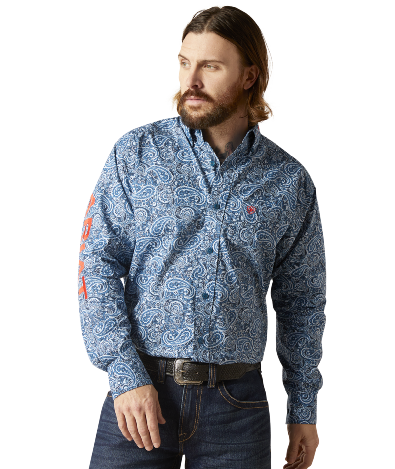 Ariat Men's MNS Team Wayde Classic Fit Shirt, Moonlit Ocean