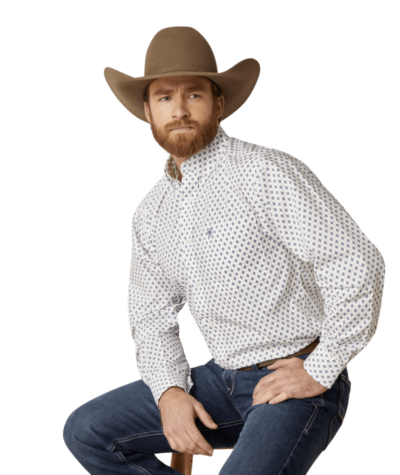 Ariat Men's MNS Boone Fitted Shirt, White