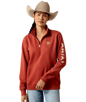 WMS Foundation Logo 1/2 Zip Sweatshirt - Burnt Henna
