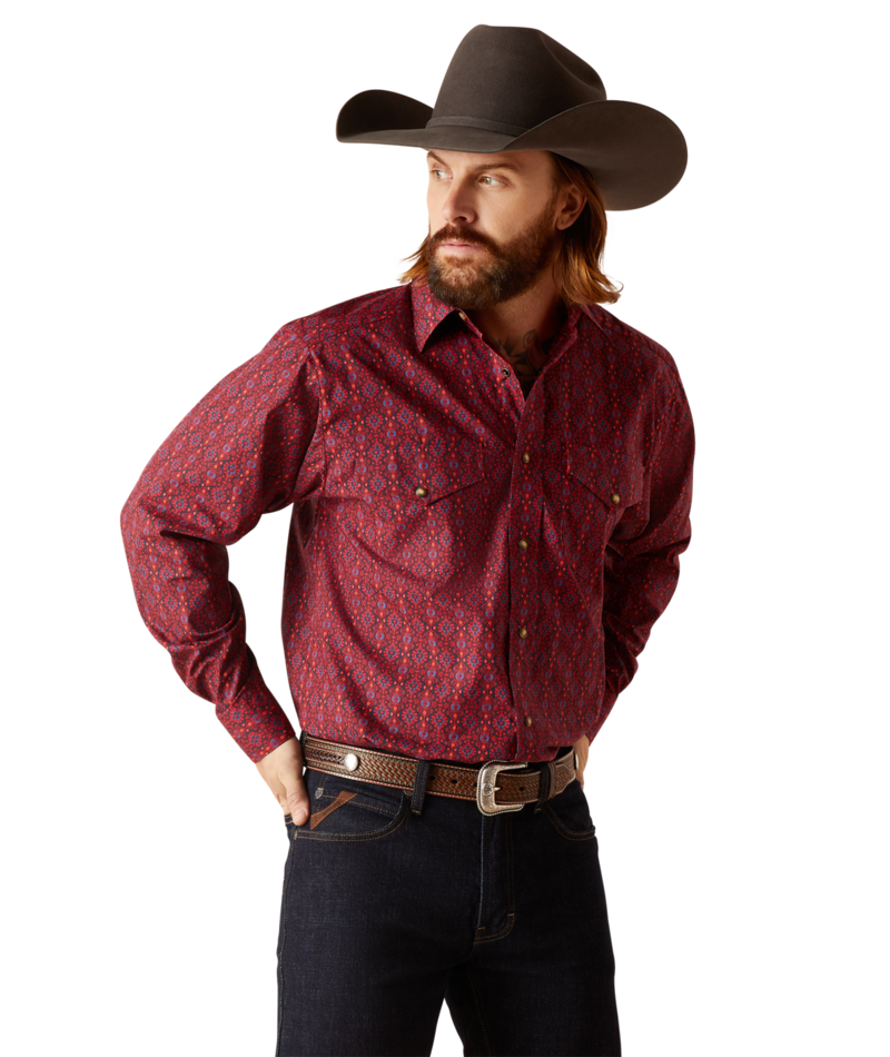 Ariat Men's MNS Patterson Classic Fit Shirt, Dress Blue