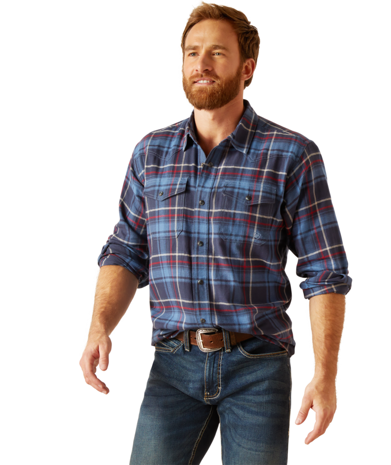 Ariat Men's MNS Harim Retro Fit Shirt, Mood Indigo