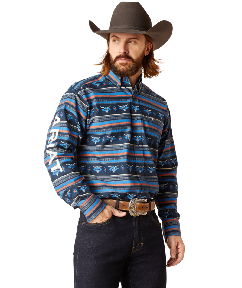 Ariat Men's MNS Team Chandler Classic Fit Shirt, Blue