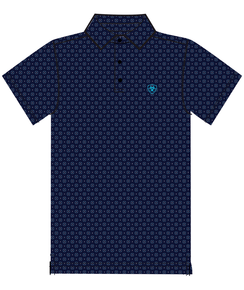 Ariat Men's MNS 360 Airflow Polo, Blue Depths