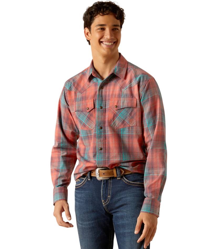 Ariat Men's MNS Hernan  Retro Fit Shirt, Burnt Sienna