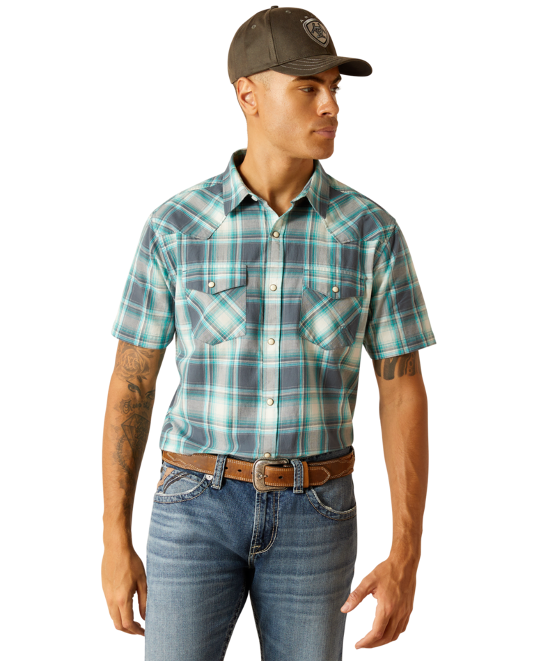 Ariat Men's MNS Harrington  Retro Fit Shirt, Egret