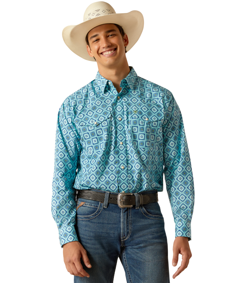 Ariat Men's MNS Pearson  Classic Fit Shirt, Turquoise