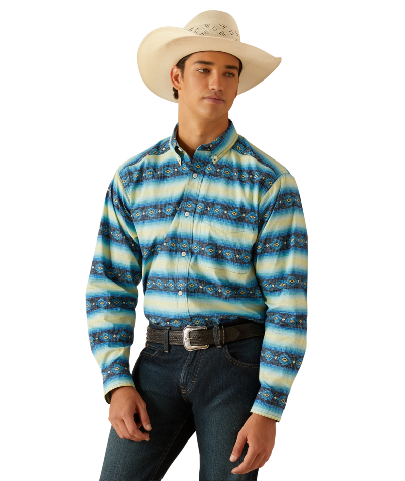 Ariat Men's MNS Penn  Classic Fit Shirt, Blue