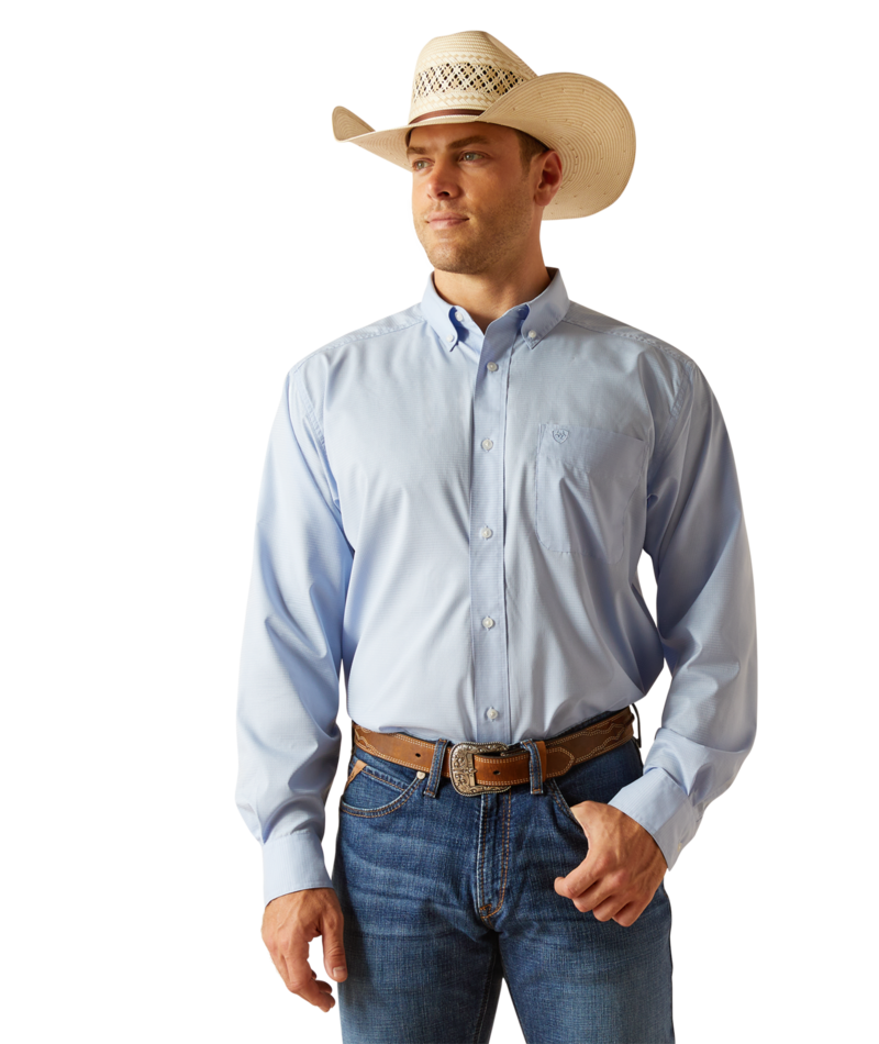 Ariat Men's MNS 360 Airflow  Classic Fit Shirt, Light Blue