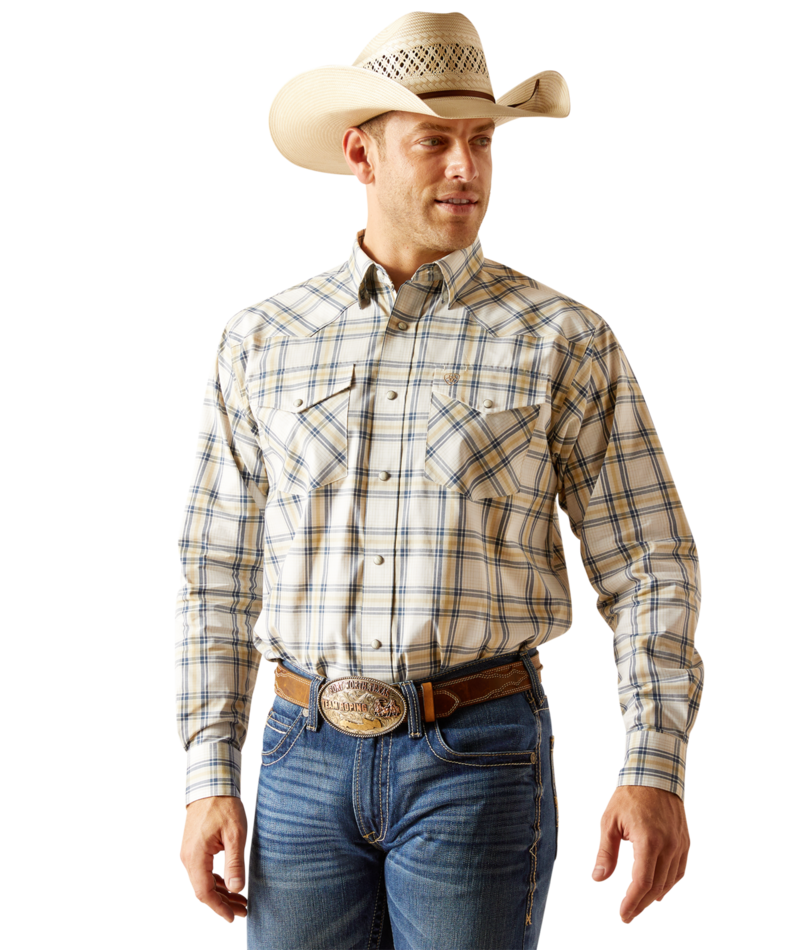 Ariat Men's MNS Pro Series Elias  Classic Fit Shirt, Beige