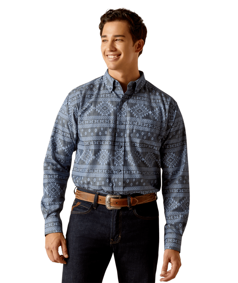 Ariat Men's MNS Eddie  Classic Fit Shirt, Navy