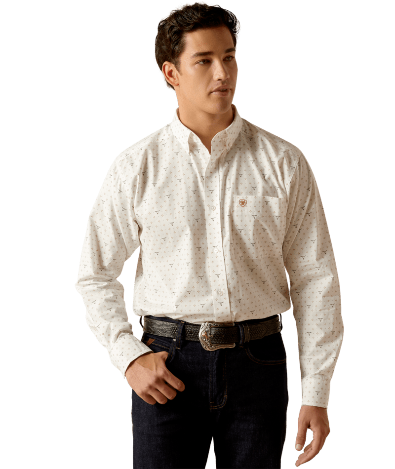 Ariat Men's MNS Edmond  Classic Fit Shirt, White