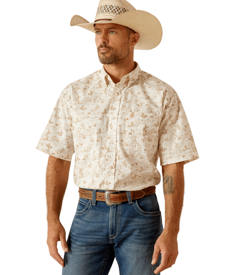 Ariat Men's MNS Edison  Classic Fit Shirt, Tan