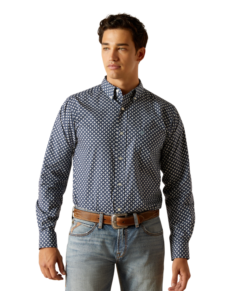 Ariat Men's MNS Emile  Fitted Shirt, Mood Indigo