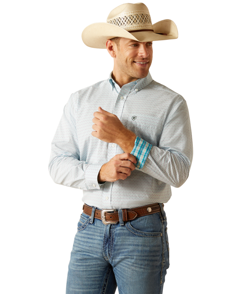 Ariat Men's MNS Wrinkle Free Kolton  Classic Fit Shirt, White