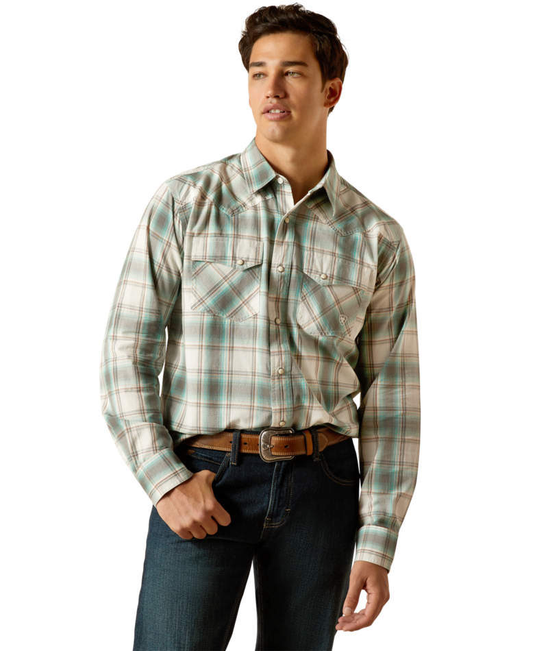 Ariat Men's MNS Hansai  Retro Fit Shirt, Egret