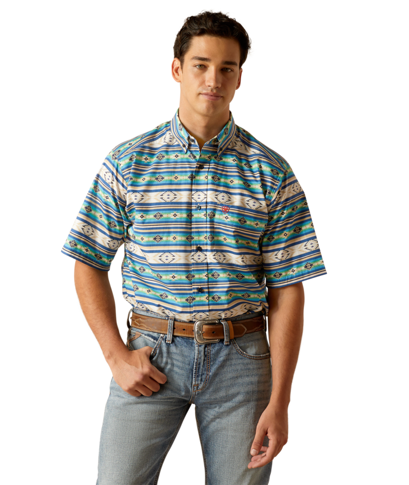 Ariat Men's MNS Denzel  Classic Fit Shirt, Limoges Blue
