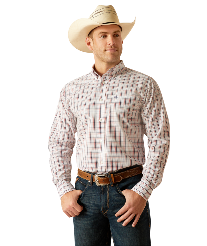 Ariat Men's MNS Wrinkle Free Weston  Fitted Shirt, White
