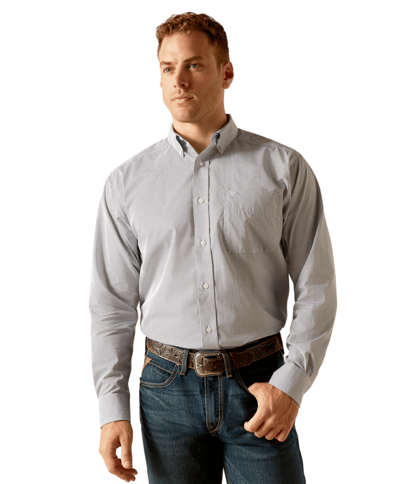 Ariat Men's MNS Wrinkle Free Wes  Classic Fit Shirt, Peacoat