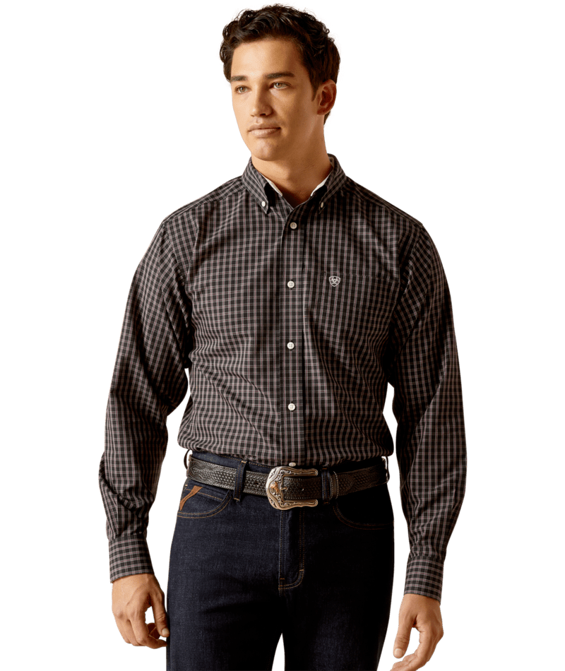 Ariat Men's MNS Wrinkle Free Brooklyn  Fitted Shirt, Black