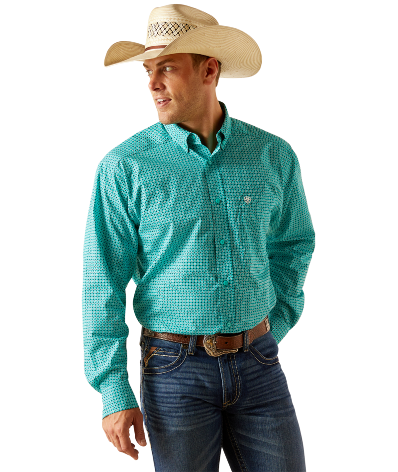 Ariat Men's MNS Jaylin  Classic Fit Shirt, Turquoise