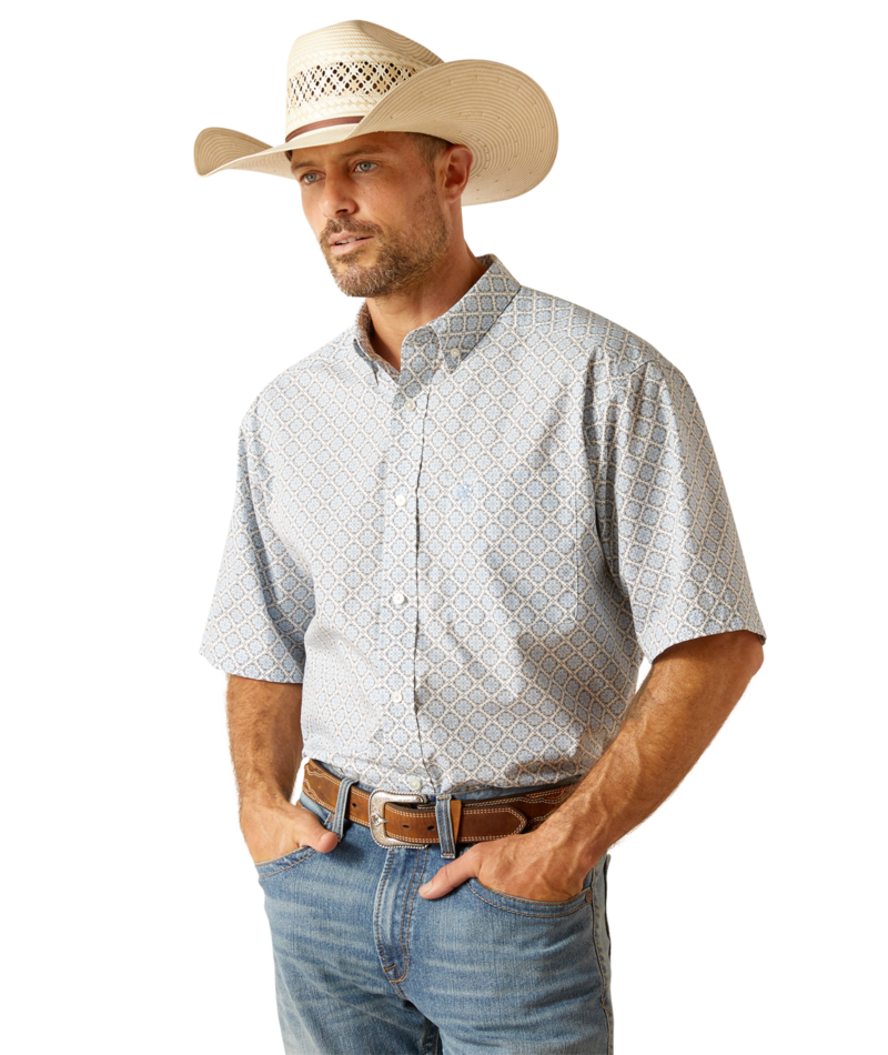 Ariat Men's MNS Jett  Classic Fit Shirt, Ceramic Teal