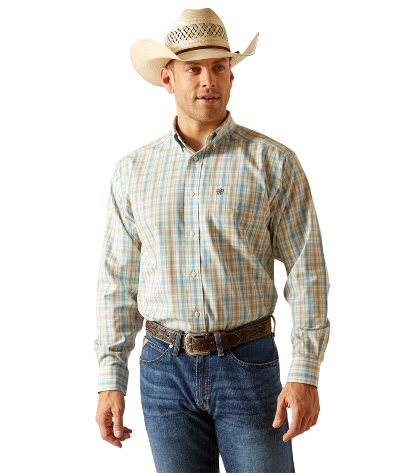 Ariat Men's MNS Wrinkle Free Ivar  Classic Fit Shirt, Blue