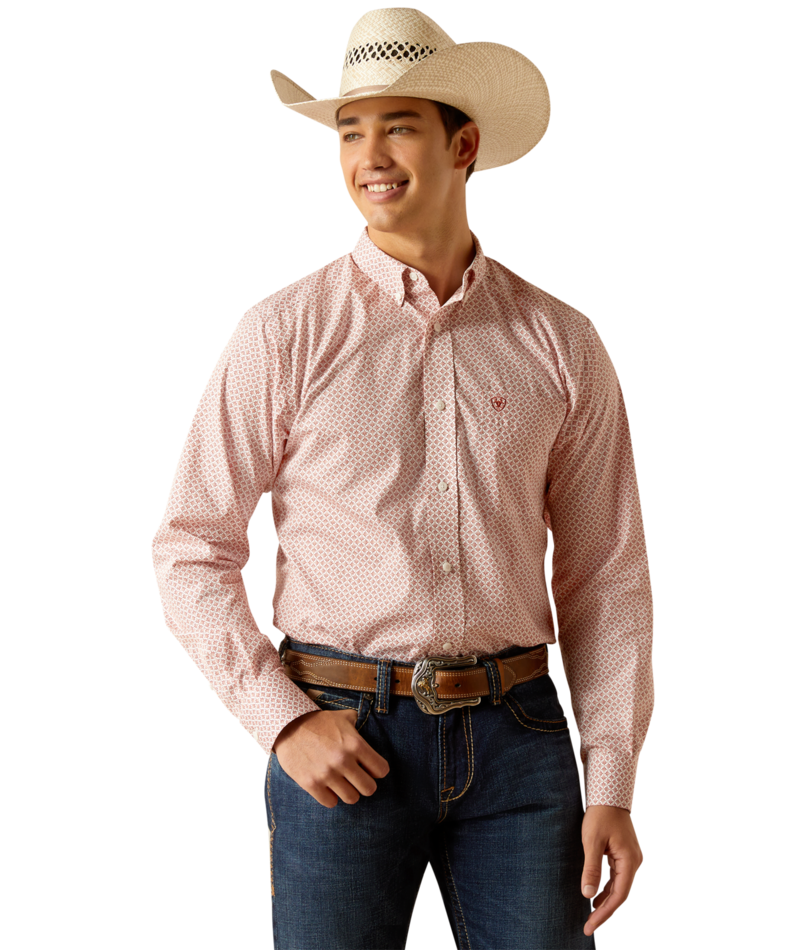 Ariat Men's MNS Wrinkle Free Izaiah  Fitted Shirt, Tabasco Red
