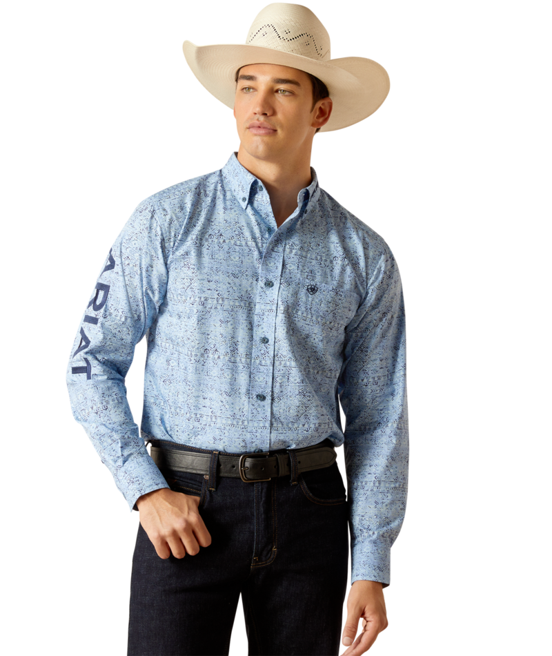 Ariat Men's MNS Team Vaughn  Fitted Shirt, Blue