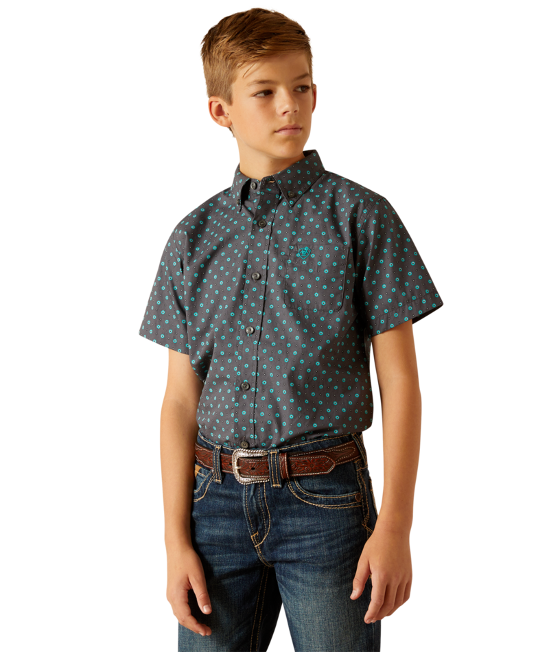 Ariat Men's YTH Johnnie  Classic Fit Shirt, Grey
